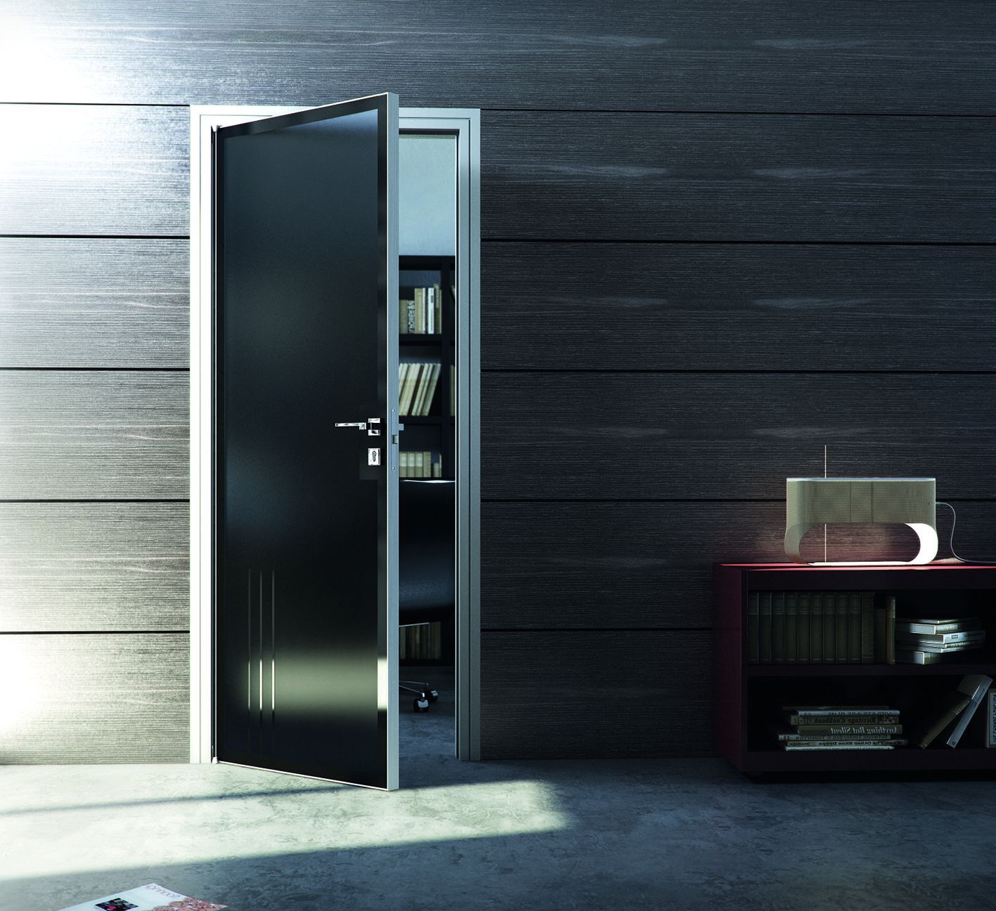 Межкомнатная дверь с черным стеклом