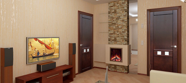 Межкомнатные двери темного оттенка в интерьере