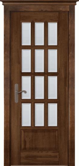 Межкомнатная дверь из массива "Лондон 1", античный орех